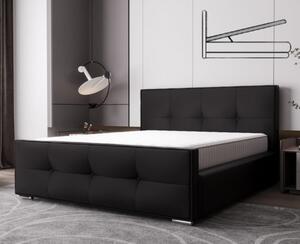 Luxusní čalouněná postel v glamour stylu černá 180 x 200 cm s úložným prostorem