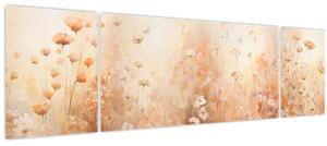Obraz - Vzor divokých květin (170x50 cm)