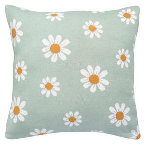 Pletený povlak DESIGN kopretiny tyrkysovobílá 45 x 45 cm