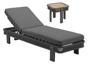 Zahradní set lehátka BORROMEO BLACK GREY Exteriér | Zahradní lehátka