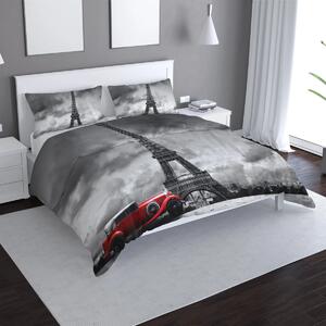 Sablio Povlečení Eiffelova věž a červené auto - 140x200 / 90x70