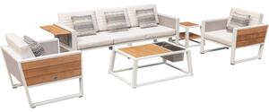 Zahradní 5 místná sedací souprava YORK WHITE Exteriér | Zahradní sedací sestavy