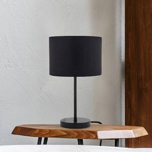 B.K. Licht Stolní lampa Kari, černá/zlatá, výška 33 cm, textil, E27, Černá, Obývací pokoj / jídelna, Textil / tkanina / hedvábí, Moderní