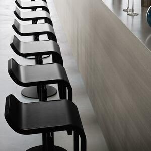 Výprodej La Palma designové barové židle Lem (66 - 79 cm) - dub mořený, ocel nerezová