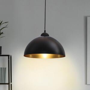 B.K. Licht Závěsné světlo Goldi, sada 2 ks, černá/zlatá, Ø 30 cm, kov, E27, stmívatelný, Černá, Obývací pokoj / jídelna, kov