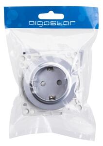 Aigostar - Domovní zásuvka bez rámečku SCHUKO 250V/16A stříbrná