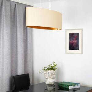 Závěsná lampa Envostar Idun light beige, imitace kůže vegan, 80 cm