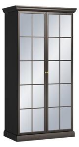 Zrcadlová šatní skříň 103 cm LUCARA - černohnědá