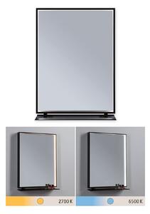 Paulmann 71093 Miro, zrcadlo s osvětlením a s policí, 11W LED Tunable White, černá, 45x62cm, IP44
