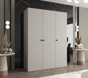 Elegantní šatní skříň CAITIR 1 150 cm - kašmír / černé úchyty