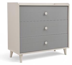 Dětská zásuvková komoda Marla 90 cm - pouštní písek / šedá pallad