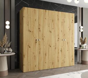 Elegantní šatní skříň CAITIR 1 200 cm - dub artisan / stříbrné úchyty
