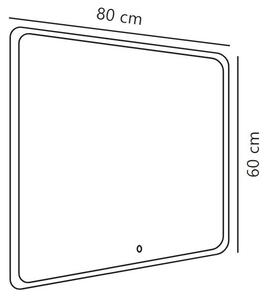 Nordlux 2310271000 Dovina, zrcadlo s osvětlením, 20W LED 4000K, s vypínačem, 60x80cm, IP44