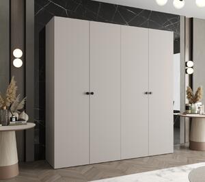 Elegantní šatní skříň CAITIR 1 200 cm - kašmír / černé úchyty