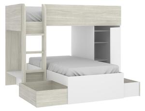 Aldo Patrová postel Move white, grey oak - dva způsoby sestavení