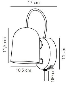 Nordlux 2120601010 Angle, nastavitelná nástěná lampa s USB výstupem a vypínačem, 1xGU10 max.25W, šedá, průměr 10,5cm