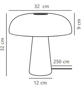 Nordlux 2020505010 Glossy, stolní lampa z šedého mramoru a skla, 1xE27 max.15W, ø 32cm výška 32cm