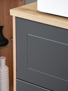 Comad Koupelnová skříňka pod umyvadlo Madera Grey 60 grafit/dub artisan