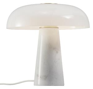 Nordlux 2020505001 Glossy, stolní lampa z bílého mramoru a skla, 1xE27 max.15W, ø 32cm výška 32cm