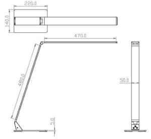 Fabas 3265-30-212 Wasp, stmívatelná stolní lampa z hliníku, 12W LED 3000/4000K, výška 50cm