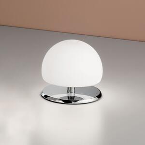 Fabas 3570-30-138 Morgana, dotyková stolní lampa chrom/mléčné sklo, 1xG9 33W, průměr 15cm