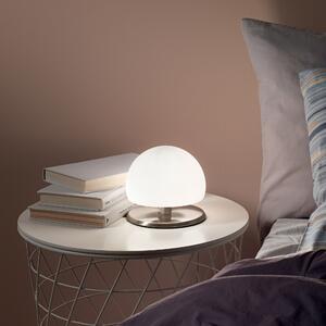 Fabas 3570-30-178 Morgana, dotyková stolní lampa satinovaný nikl/mléčné sklo, 1xG9 33W, průměr 15cm