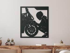 Drevko Dřevěný obraz Motorkář a jeho vášeň