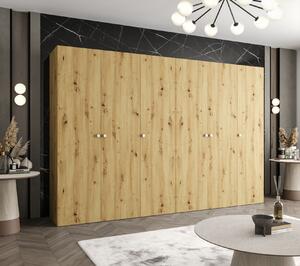 Elegantní šatní skříň CAITIR 1 300 cm - dub artisan / stříbrné úchyty