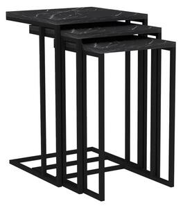 Odkládací stolek Black Mermer, 3 ks
