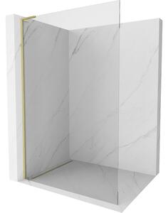 Mexen Kioto L, sprchová zástěna Walk-In 60 x 200 cm, 8mm čiré sklo, zlatý matný profil, 800-060-103-55-00