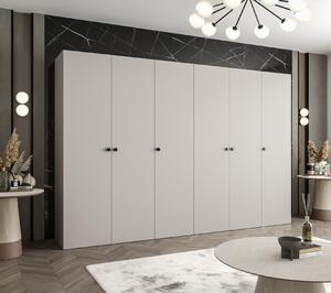 Elegantní šatní skříň CAITIR 1 300 cm - kašmír / černé úchyty
