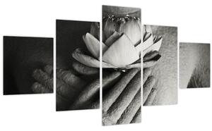 Obraz - Lotos v rukou Buddhy (125x70 cm)