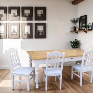 Stará Krása – Ruční výroba Jídelní stoly v bílém odstínu 77 x 120 x 60 cm 4x Židle