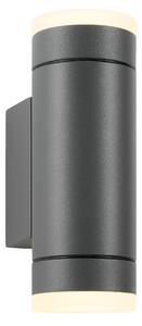 Schrack Venkovní nástěnné svítidlo Vida Wall Up/Down LED 11,5W 3000K, antracit, výška 17,5cm, IP54