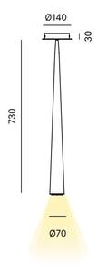 Quadrifoglio Group Drink 73, svítidlo z černých karbonových vláken, LED 6,3W 2700K, délka 76cm