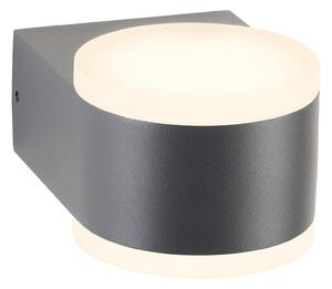 Schrack Venkovní nástěnné svítidlo Zelda Medium Up/Down LED 12,5W 3000K, antracit, průměr 9,1cm, IP54