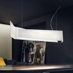 Quadrifoglio Group Sveva, designové svítidlo nad jídelní stůl z bílého kovu, 40W LED 3000K stmívatelné DALI, délka 105cm