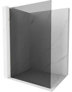 Mexen Kioto L, sprchová zástěna Walk-In 70 x 200 cm, 8mm šedé sklo, broušená ocel profil, 800-070-103-97-40