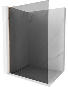 Mexen Kioto L, sprchová zástěna Walk-In 70 x 200 cm, 8mm šedé sklo, růžové zlato profil, 800-070-103-60-40
