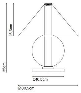 Marset A724-100-50-22K Fragile, designová stolní lampa LED 3,6W 2200K z čirého skla se stmívačem, výška 35cm