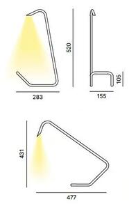 Quadrifoglio Group Balance, designová černá stolní lampa LED 4,8W 2700K, výška 52cm