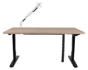 Grospol - Set: Psací stůl Alto 102 Black + držák na monitor + kryt kabelu