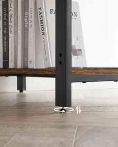 VASAGLE Psací stůl s policemi, vintage, černý, hnědý 120x60x75 cm