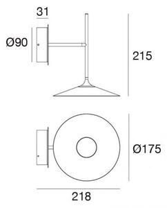Linea Light 8500 Poe_W, moderní bílé nástěnné svítidlo LED 7W 3000K, průměr 17,5cm
