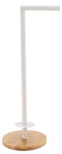 Stojan na toaletní papír White Bamboo, bílá/s dřevěnými prvky