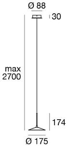 Linea Light 8350 Poe_P1, moderní bílé závěsné svítidlo LED 7W 3000K, průměr 17,5cm