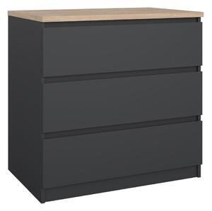 Tmavě šedá komoda 77x76x50 cm Naia – Tvilum