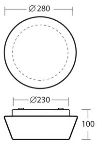 Osmont 42813 Crater 2, nástěnné/stropní svítidlo, 2x60W E27, prům.28cm, IP43