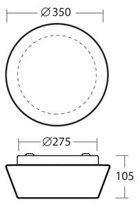 Osmont 42845 Crater 3, nástěnné/stropní svítidlo, 2x60W E27, prům.35cm, IP43
