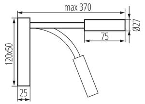 Kanlux 32519 - LED Flexibilní lampička TONIL LED/3,3W/230V černá/zlatá